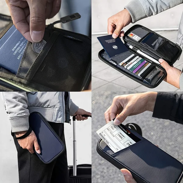 Travel Passport Wallet Multi-Function RFID Waterproof Family Passport Holder Trip Document Organizer Credit Card Package Purse - Image 3