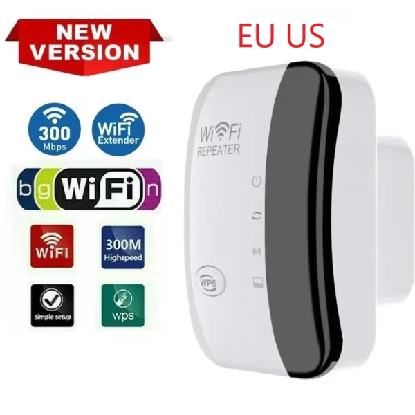 Wifi Repeater Wireless Signal Amplifier Extended Network Enhancer EU US Home Router 300m Through The Wall Bedroom Receive Moving - Image 7